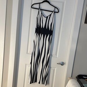 Black and White Striped Maxi Dress
